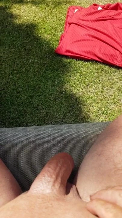 Hubby in garden