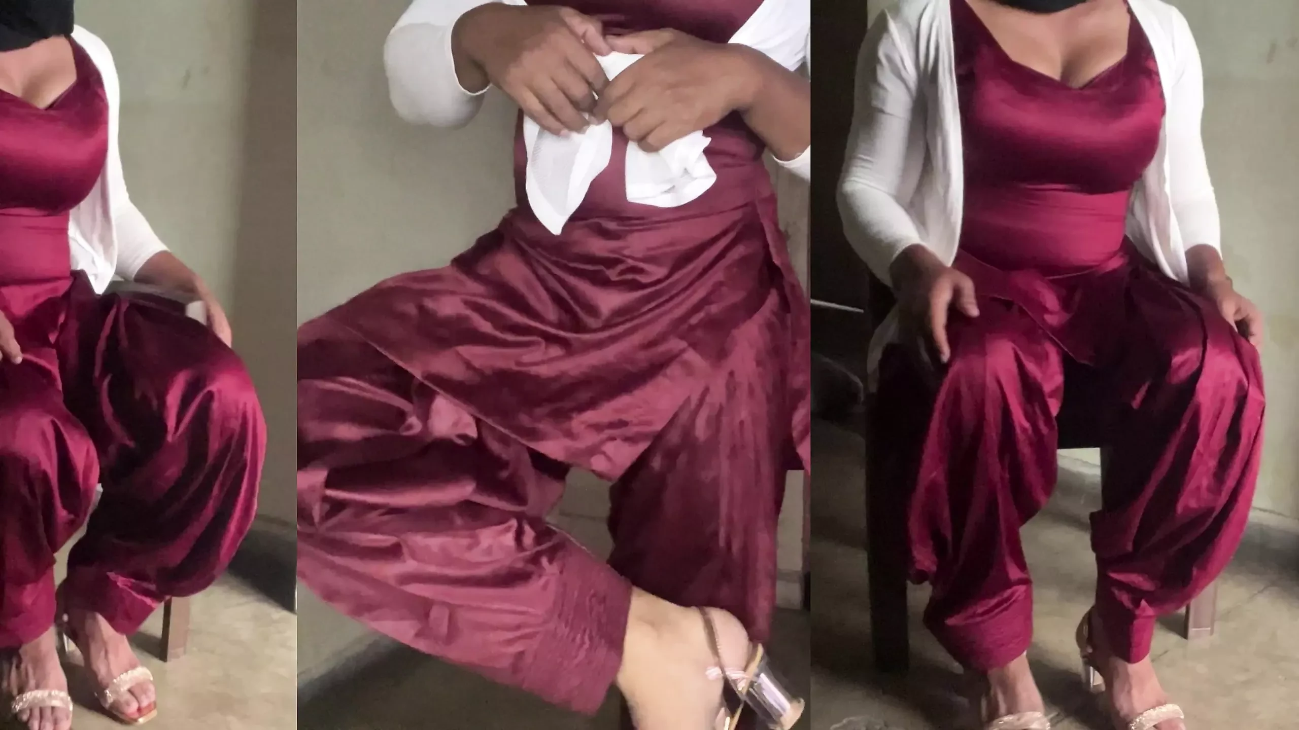 одевающейся атласной шелковой salwar
