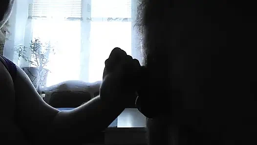 Savory blowjob with a deepthroat and the whole cock in cum