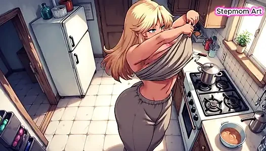 JOI Stepmom Hot Kitchen - Come with me 100% You'll cum - Dirty Talk