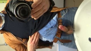 Pissing and cumming in a preppy, layered outfit :)