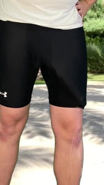 Iconic moment from "Huge cock cyclist risky cumshot in public park"