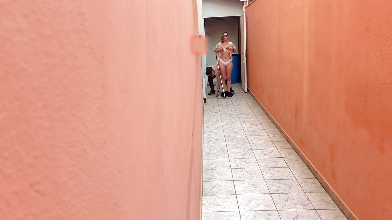 Playing freeze tag with the blind girl in the alley.