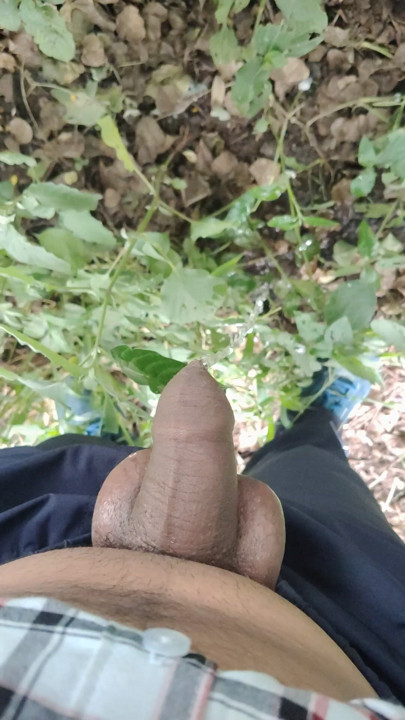 My big cock is pissing outside