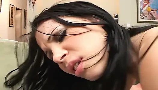 Horny Brunette in Wild Fuck on the Couch