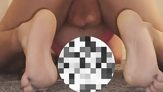 Slut getting fucked by a huge dildo and her mistress.