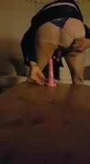 Slut cd rides dildo then sucks