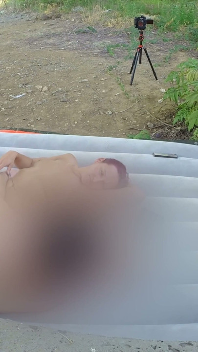Asshole and pussy fingered while I suck his cock. Kissing and touching naked outdoor
