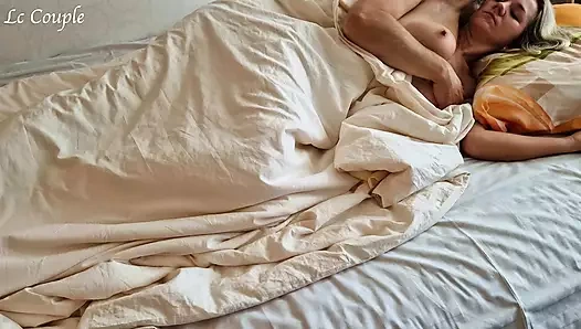 Real amateur couple morning sex - husband wakes up wife when he starts fuck her wet and slippery hole