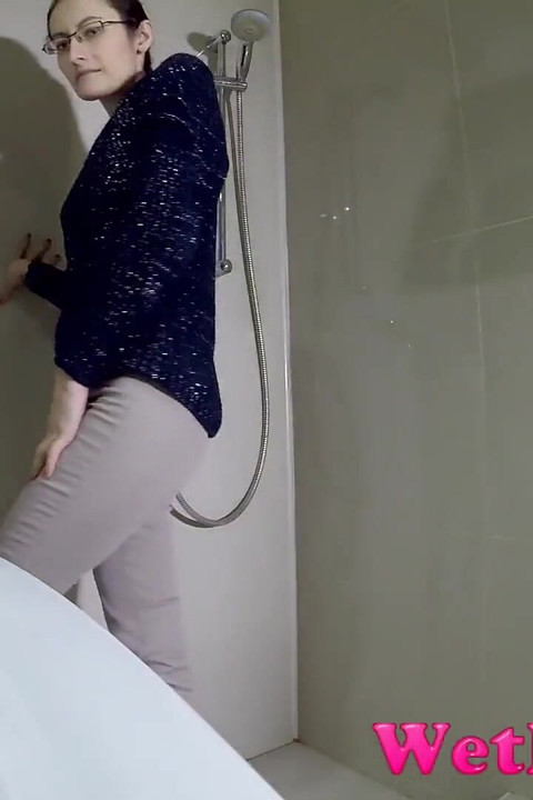 Wetting her jeans and pouring pee from her shoes.