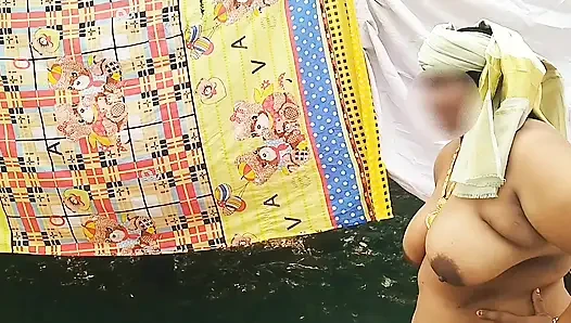Traditional style in white Indian dressed  cutie showing her sexy body, completely nude