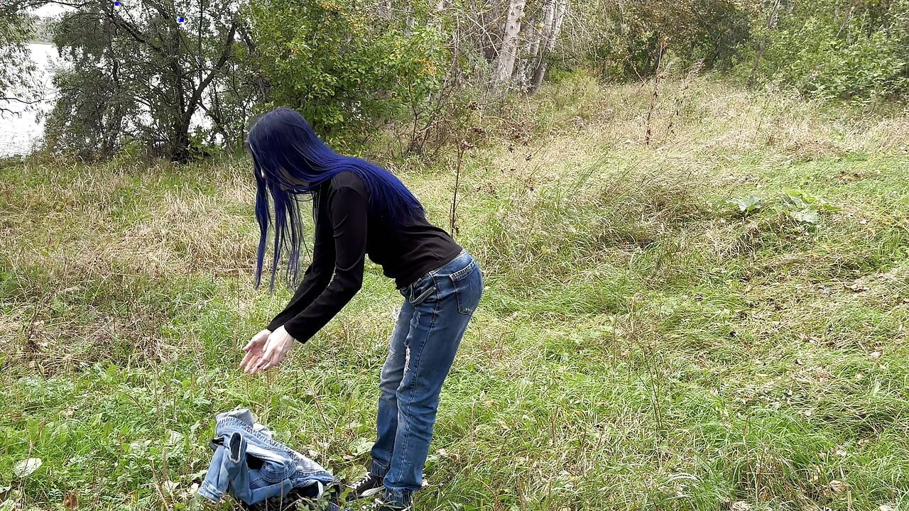 Public Sex with a Hot Stranger in Forest, Slut Showed Big Perfect Tits, Creampie