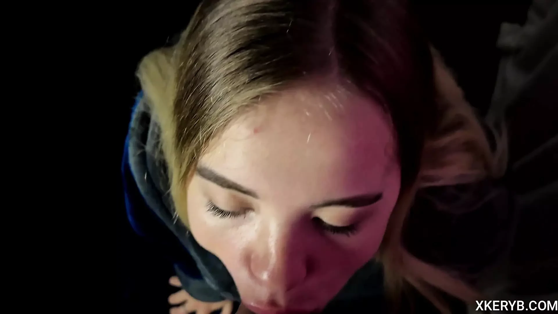 Bitch swallows cock hard and deep. Sucks cock until it's full of cum