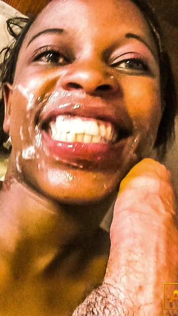Unforgettable moment from "Ebony Amateur Teen Fucks and takes Facial In Casting"
