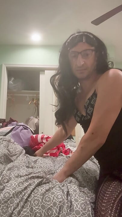 Sissy in black dress