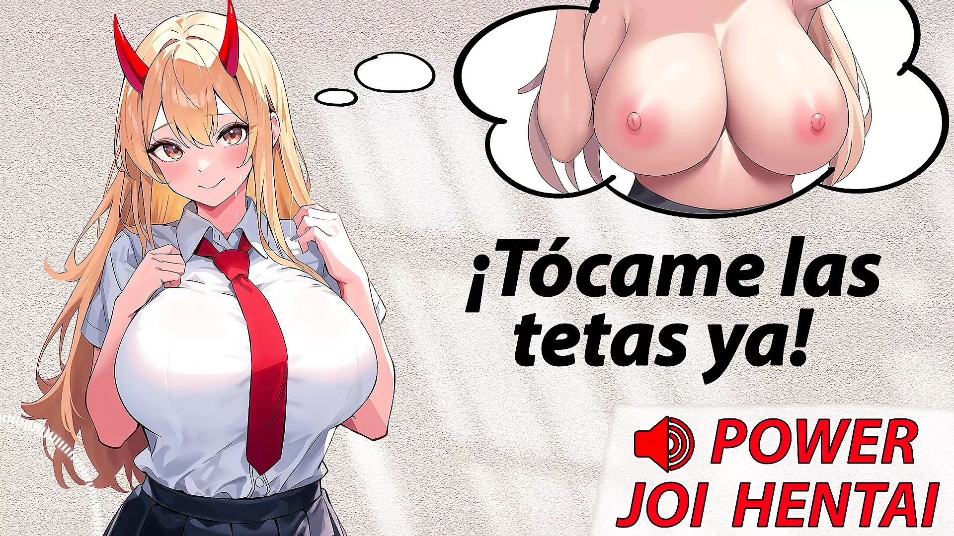 Hentai Spanish JOI .Power jerks you off if you touch her tits.