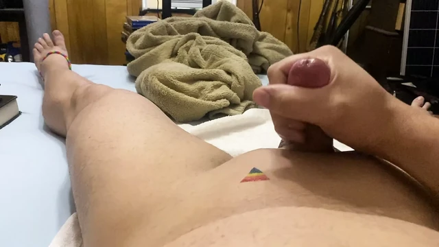Gay smooth cock masterbating