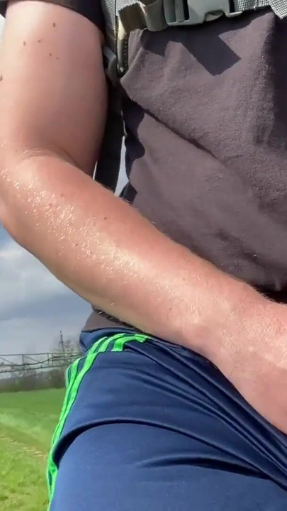 Captivating moment from "Nude bike tour, public dick flash, get caught in public"