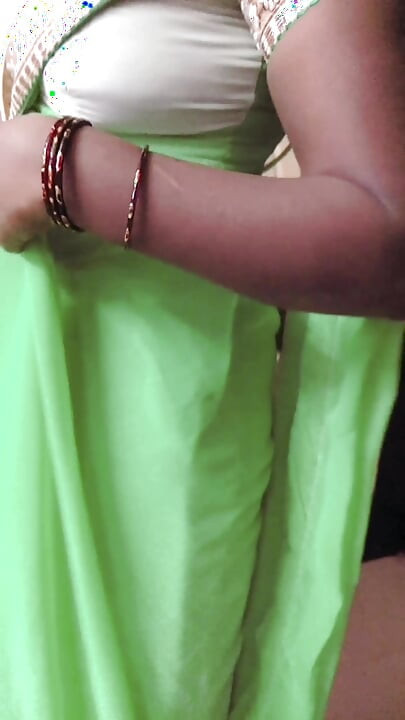 Desi Tamil Slut Wife Renu No Bra Blouse & No Panty Petticoat Saree Tease for Secret Lover! Indianhotwifex