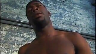 Black man gasps in pleasure while being fucked by stud.