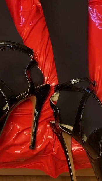 Epic moment from "Black High Heels Sandals and Pantyhose Feet"