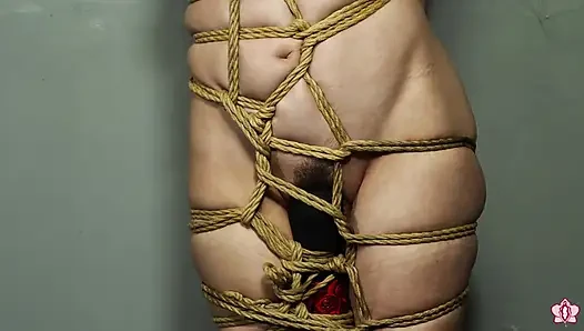 Slave Mila Tightly Tied in Orgasm Torment with Rope Bondage and Bound Orgasms