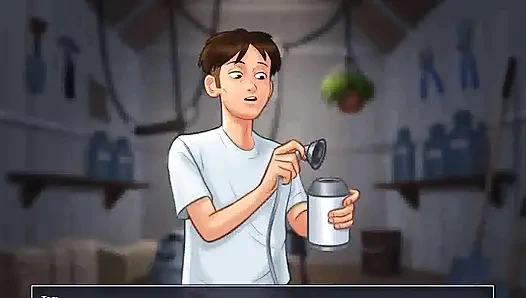 Summertime saga: cougar mature MILF seduces Younger man in her backyard ep 108