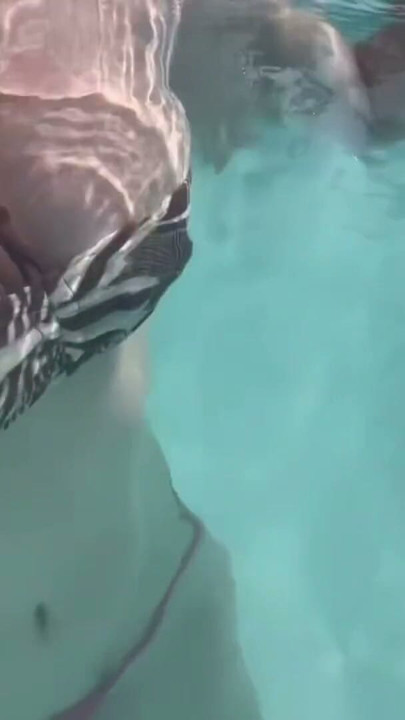 Artemisia Love flashing her juicy big tits underwater for you wearing a sexy bikini | Clip 2