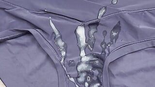 Cum on Sydneys gray panties