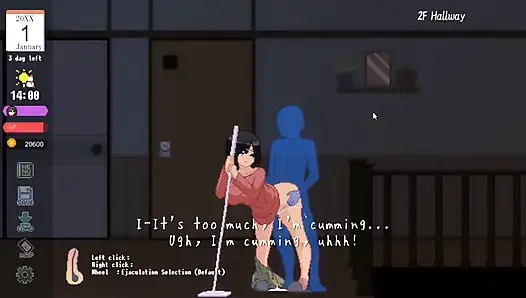 Hentai game - vollbusige große möpse und dicker arsch, hardcore-sexszene im Winter