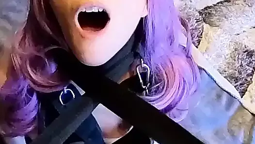 Bondage sex with a little sado, pov, doggy... I'm tied up and sucking cock in my favorite wig. In the end, I deserve the cum.