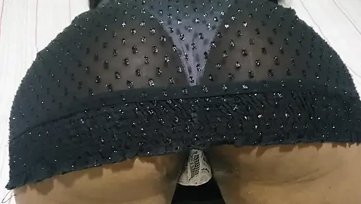 Hot Brunette petite babe in a Hot Dress with Panties to show her tight pussy