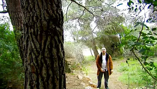 Tattooed girl pussy fucking cock sucking in the forest