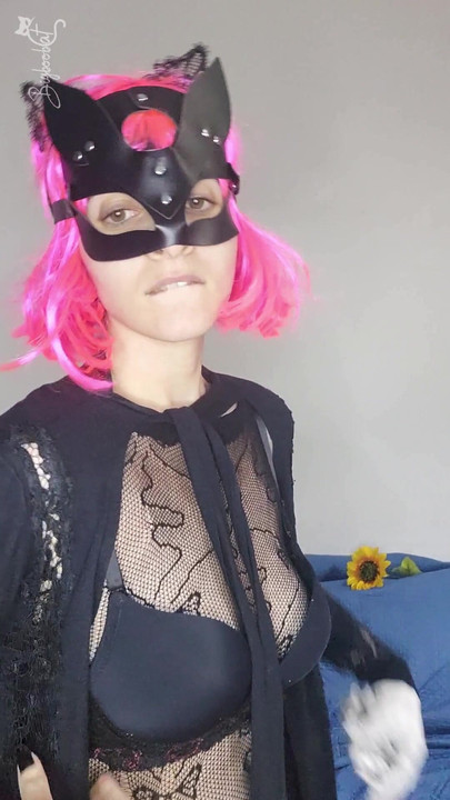 เปิดเผยความสุขของกูด้วยหน้ากากคิตตี้ของกูและนมของจริง