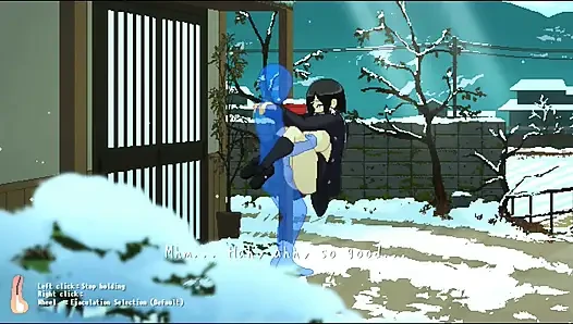 Hentai oyunu - büyük memeli bebek soğuk havada sert seks