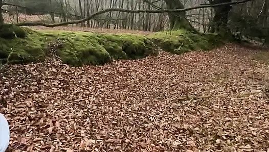 Asli istri seksi amatir di hutan.