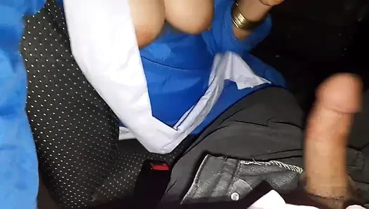 Indian school student girl and teacher enjoy in the car