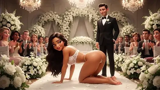 Cuckold Husband Lets All Guests Touch His Bride on All Fours at Wedding Reception (AI generated)