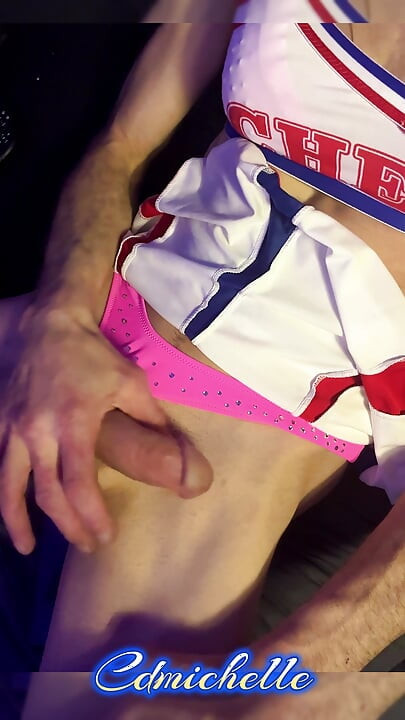Cdmichelle Wearing Sexy Cheerleader Outfit While Jamming Music