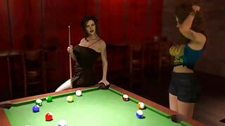 Stillen zurück zum Vergnügen: Billard spielen mit zwei sexy Mädchen, Episode 74 Teil 2