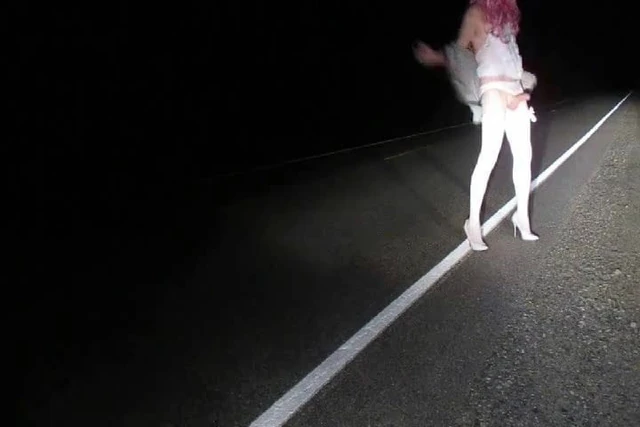 Crossdresser outside