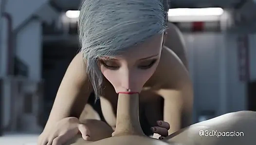 Nexus-3: Di orbit saya. Pirang berdada menggoda memiliki seks terbaik di stasiun luar angkasa