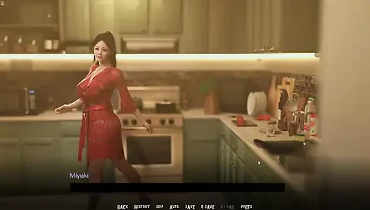 Ibu tiri Jepang goyangin pantat montoknya di dapur