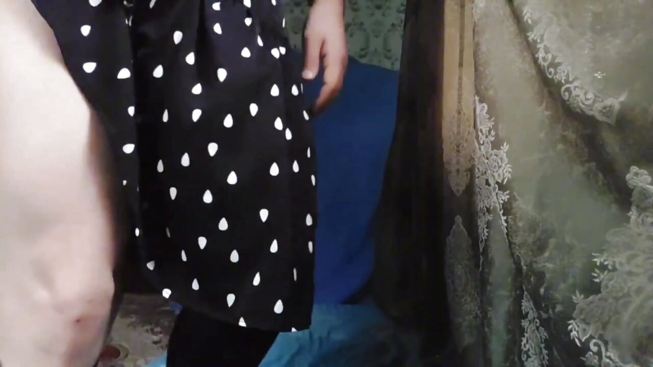 Lovely trans beauty teasing in oversized soft sweater