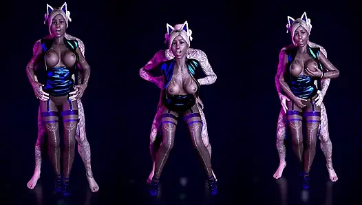 Hot Mulatto Babe Gets Fucked by Big White Cock at Nightclub