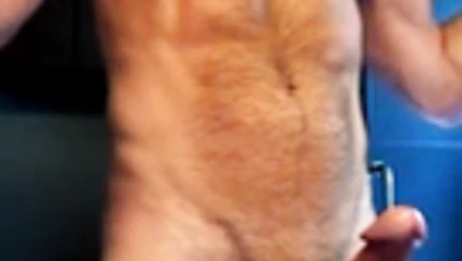 hairy body with big cock jerk and cum