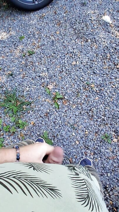 Risky handjob public