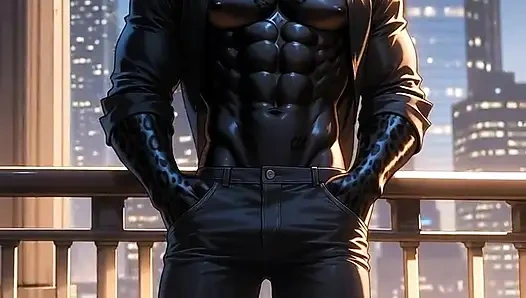 Пушистый Deer Doe мастурбирует в душе, фантазируя о черной пантере