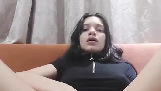 Little Alice Masturbating on the Living Room Sofa