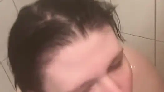 18 Year Old Sucks in the Shower